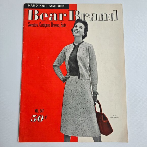 Hand Knit Fashions Bear Brand Sweaters Cardigans Dresses Suits Pattern Book Vol - Picture 9 of 16